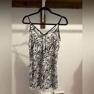 Mesh Black & White Slip Dress